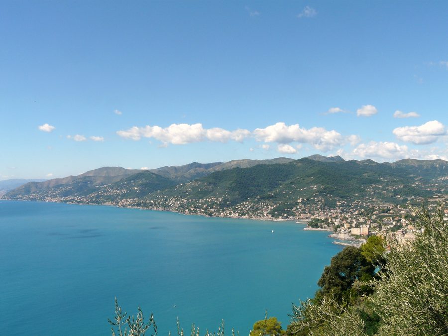 Panoramablick vom San Rocco bei Camogli über den Golfo Paradiso