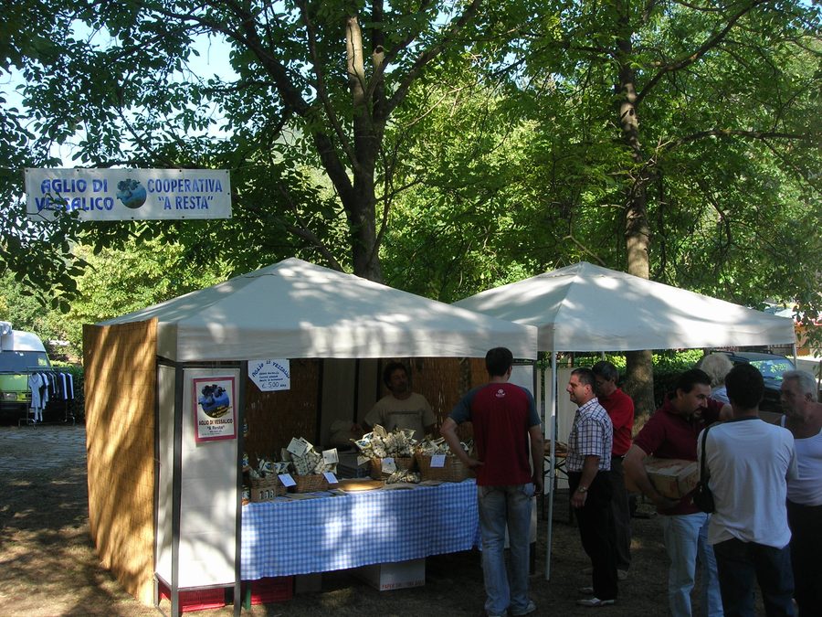 Knoblauch bei der Knoblauchmesse in Vessalico