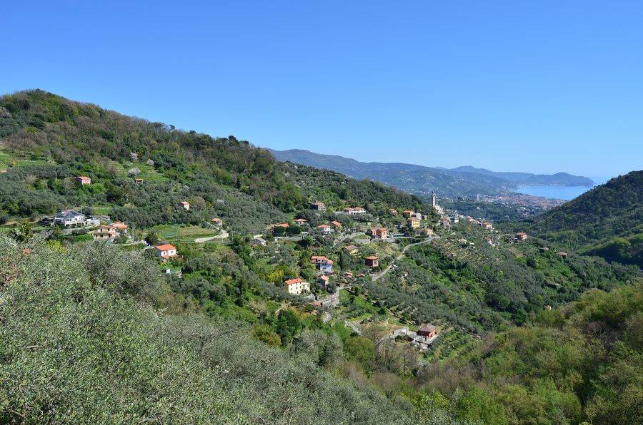 Panorama von Sanguineto bei Chiavari in Ligurien
