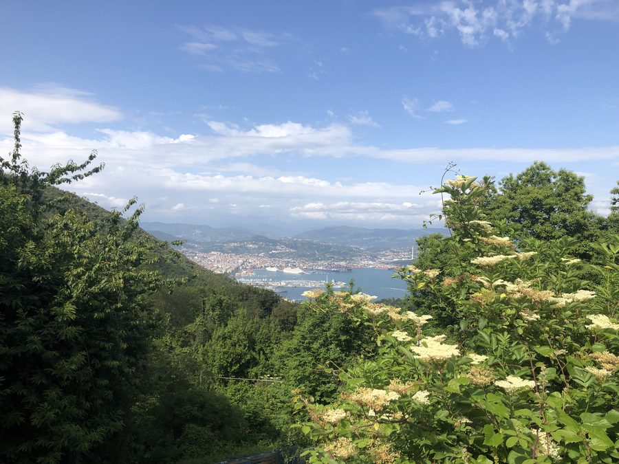 Blick von Campiglia auf La Spezia und die Küstenlandschaft